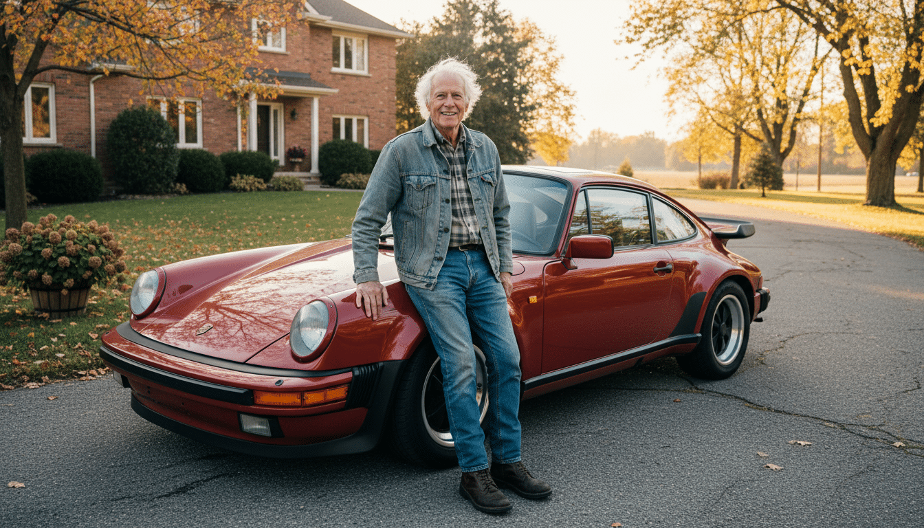 Bill MacEachern posant à côté de sa Porsche 911 Turbo 930