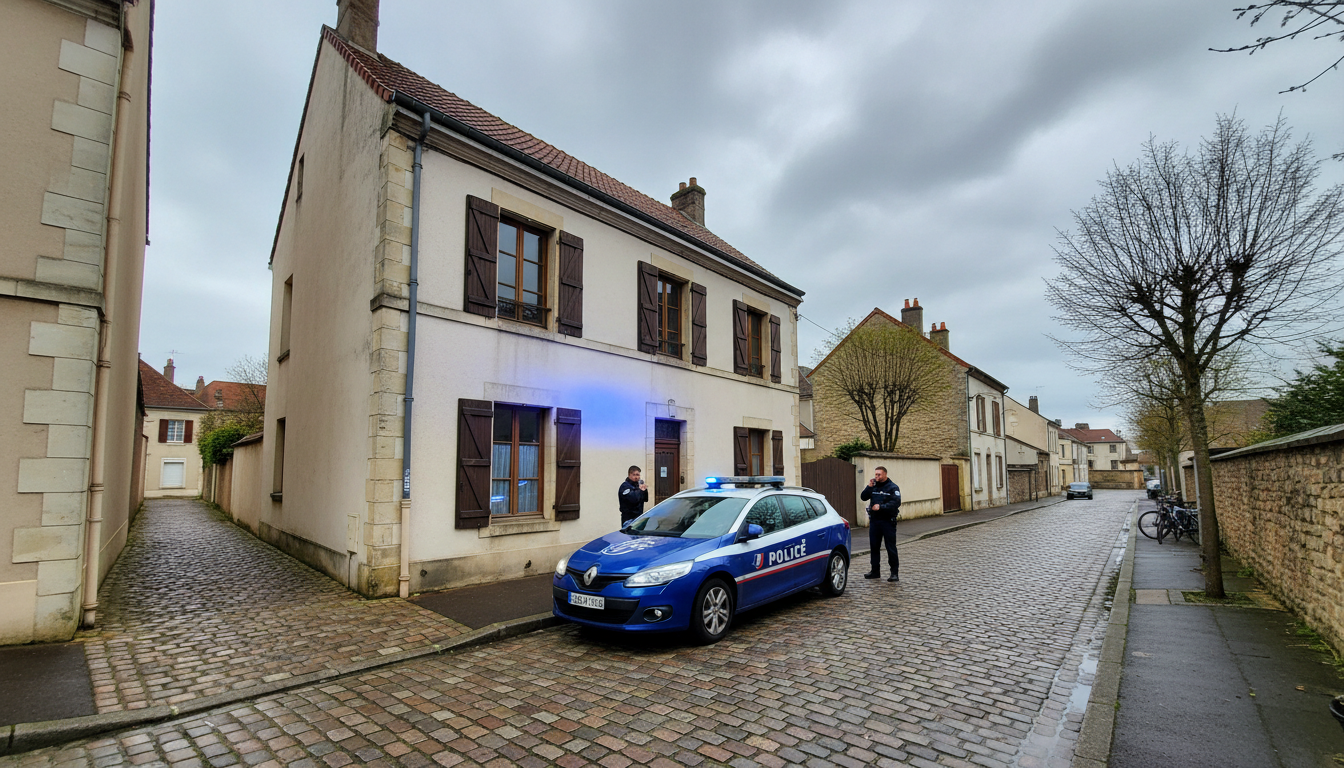 Résidence à Thionville avec voiture de police garée devant