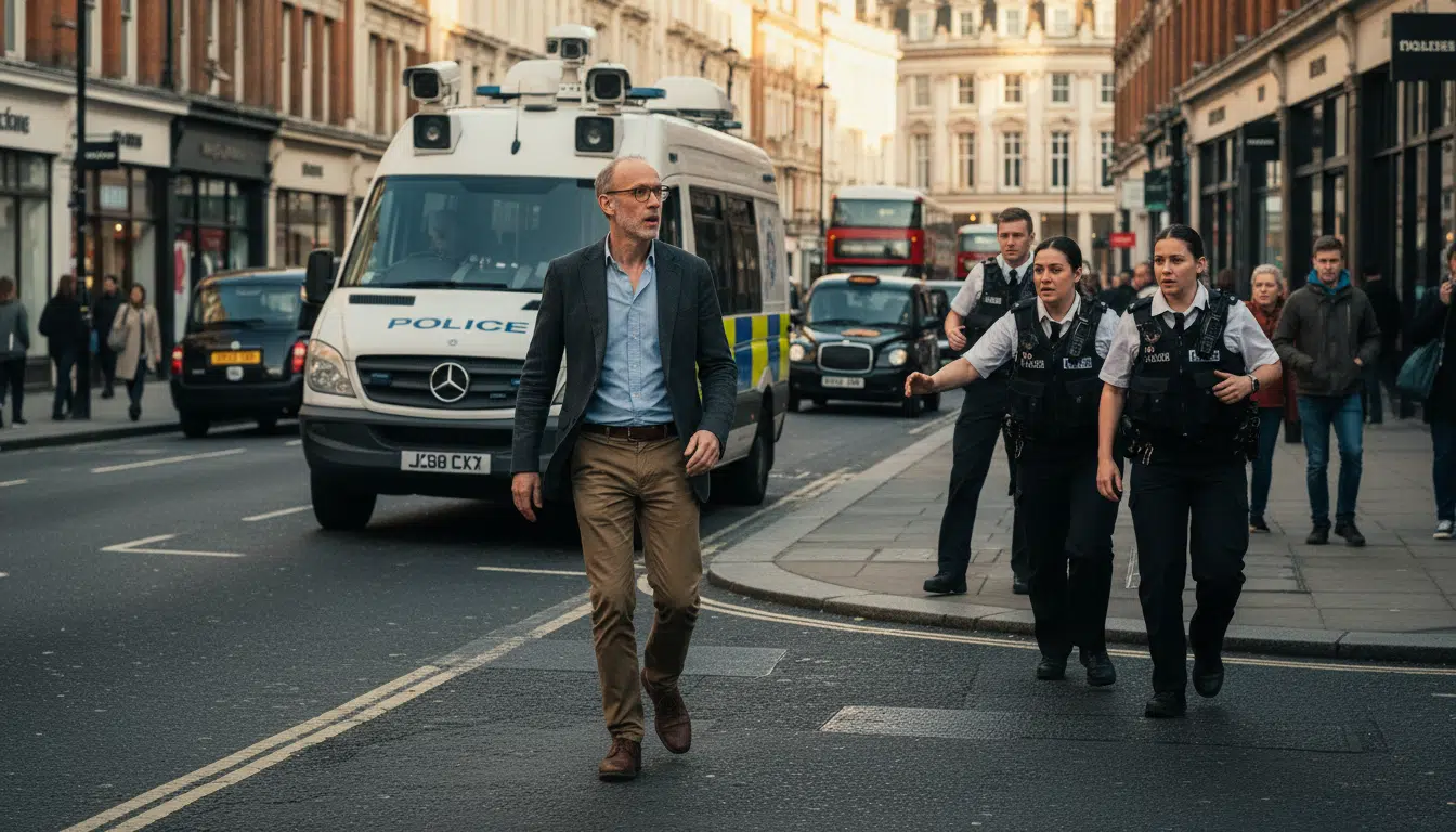 Homme interpellé dans une rue de Londres par des policiers