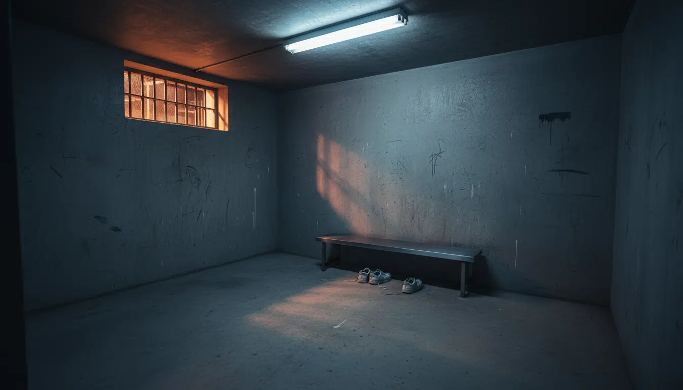 Cellule de garde à vue au commissariat de Wembley