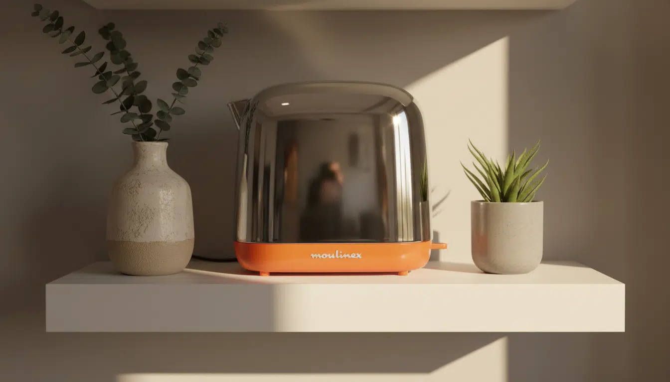 Cafetière vintage Moulinex exposée comme objet décoratif