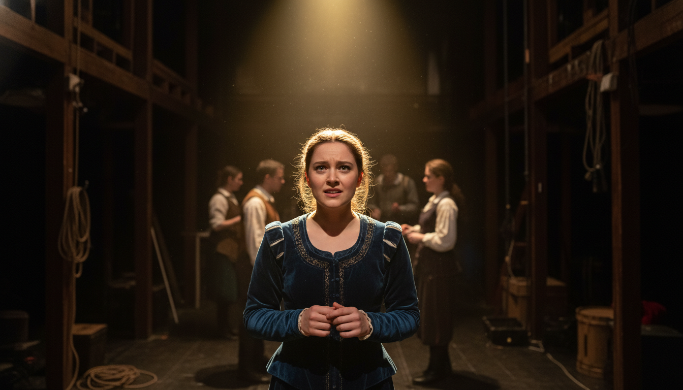 Actrice dans les coulisses avant d'entrer sur scène