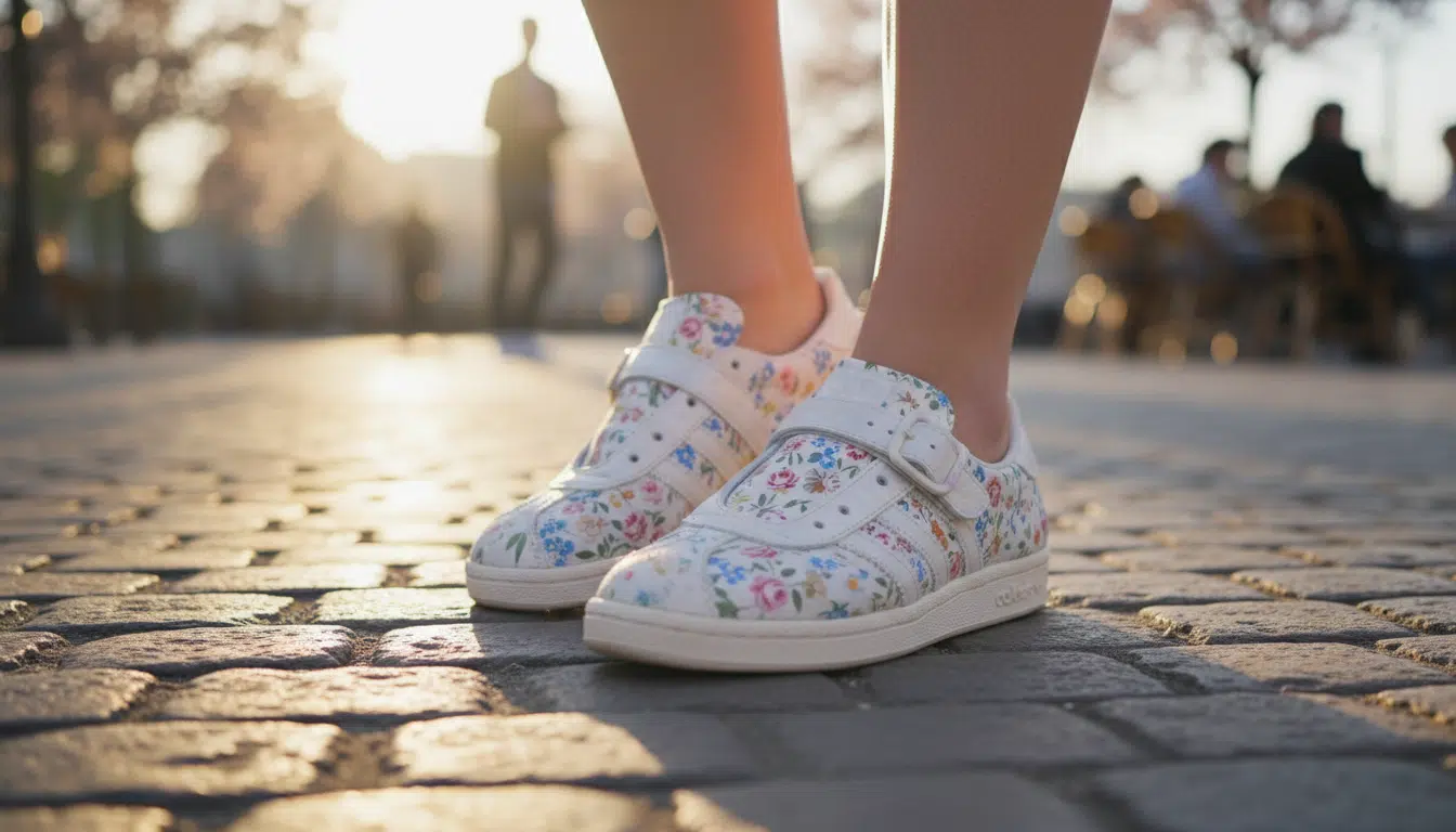 Sneaker Adidas Tokyo MJ Liberty London détails floraux pastel