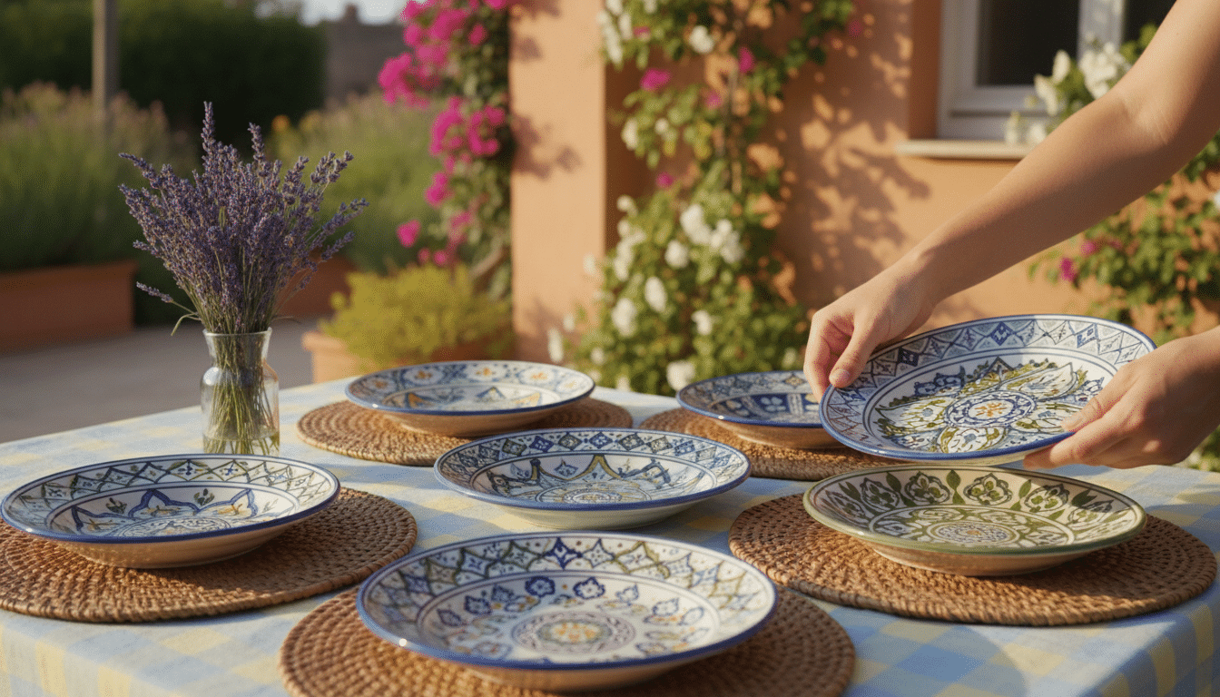 Dressage de table printanier avec assiettes dépareillées Primark