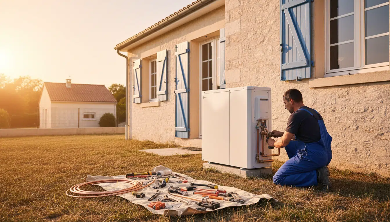 Installation d'une pompe à chaleur sur une maison française
