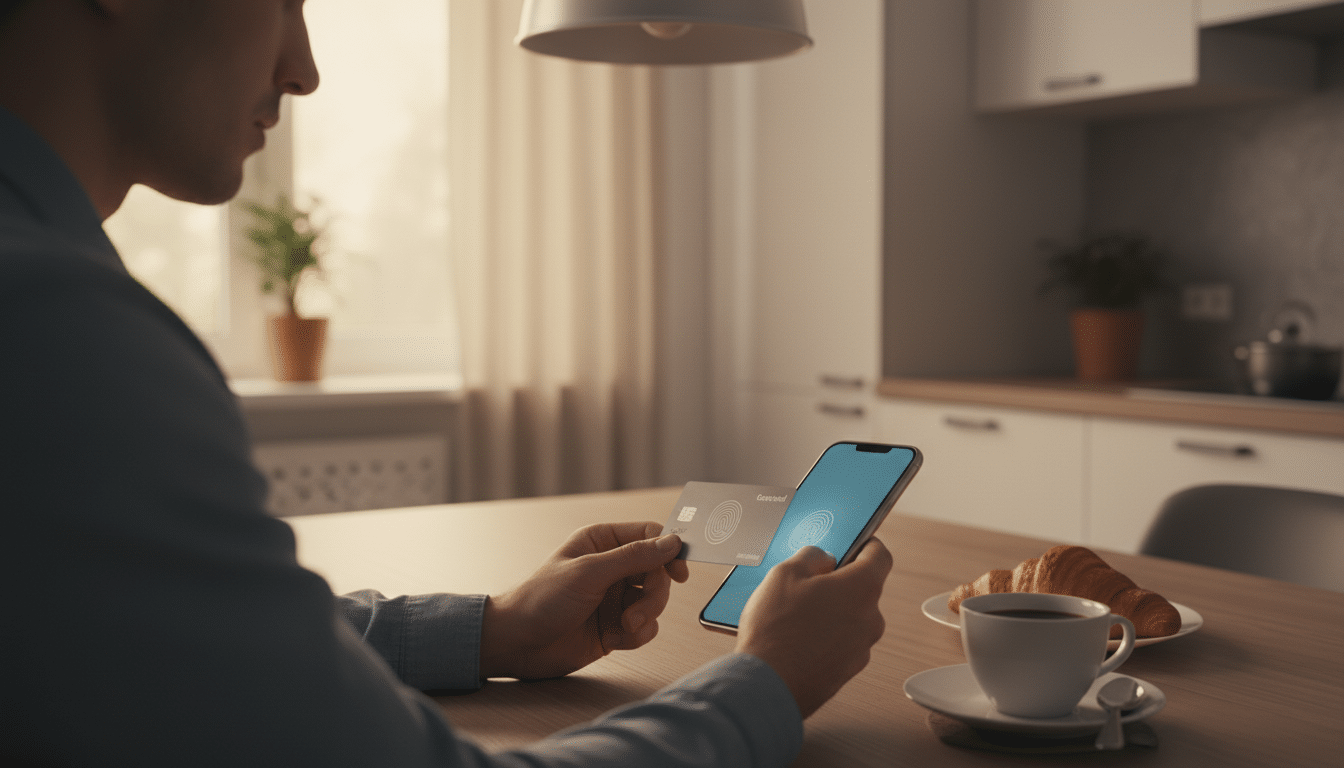 Activation d'une carte biométrique via smartphone à domicile