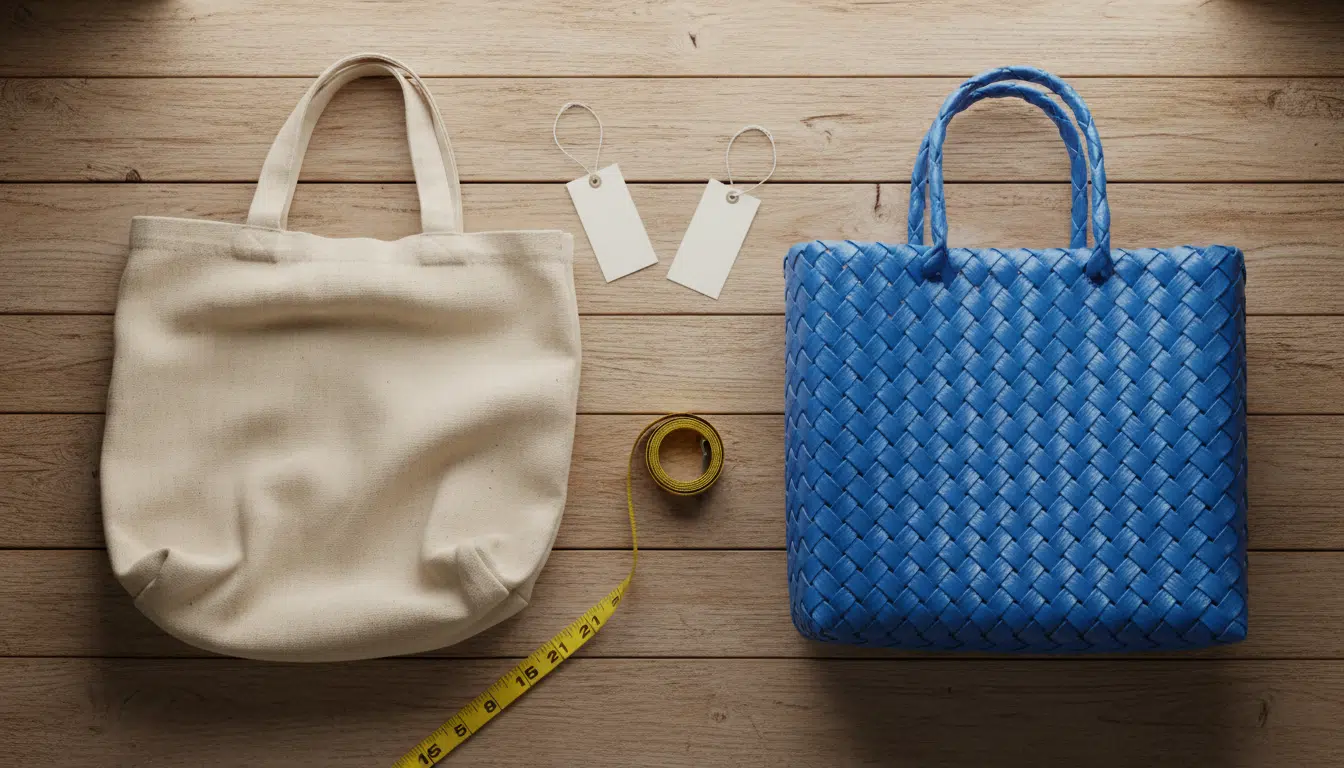 Comparaison entre le sac toile Action et le sac bleu Ikea