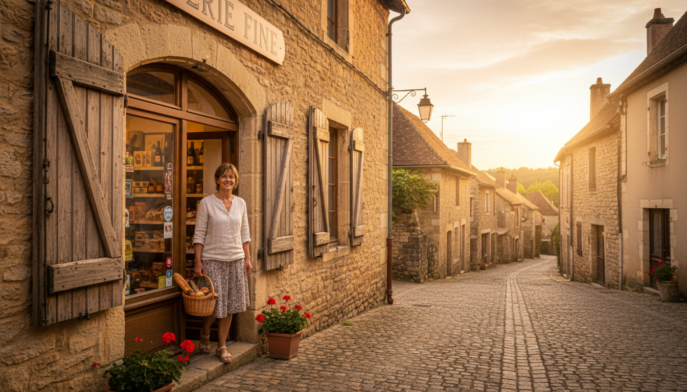 Petit magasin E.Leclerc de proximité dans un village rural