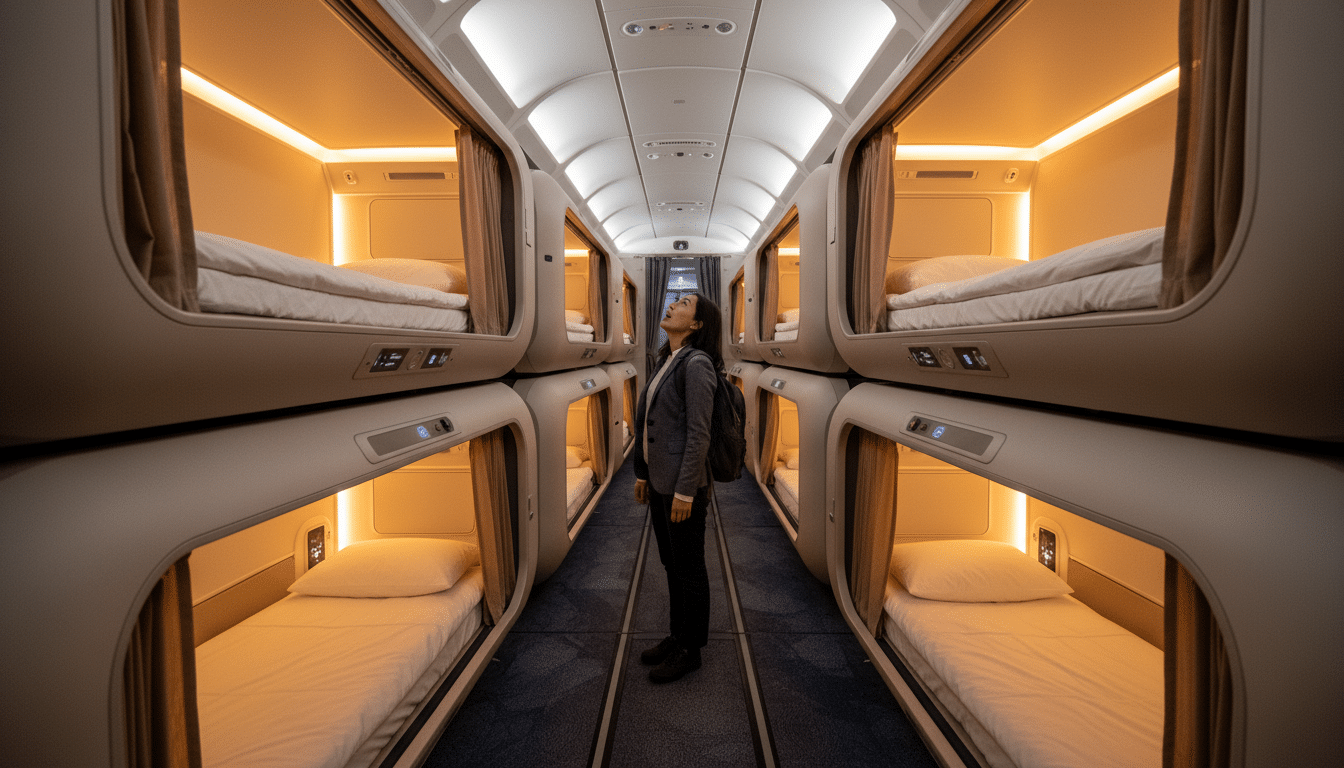 Capsules de sommeil Skynest dans un avion Air New Zealand