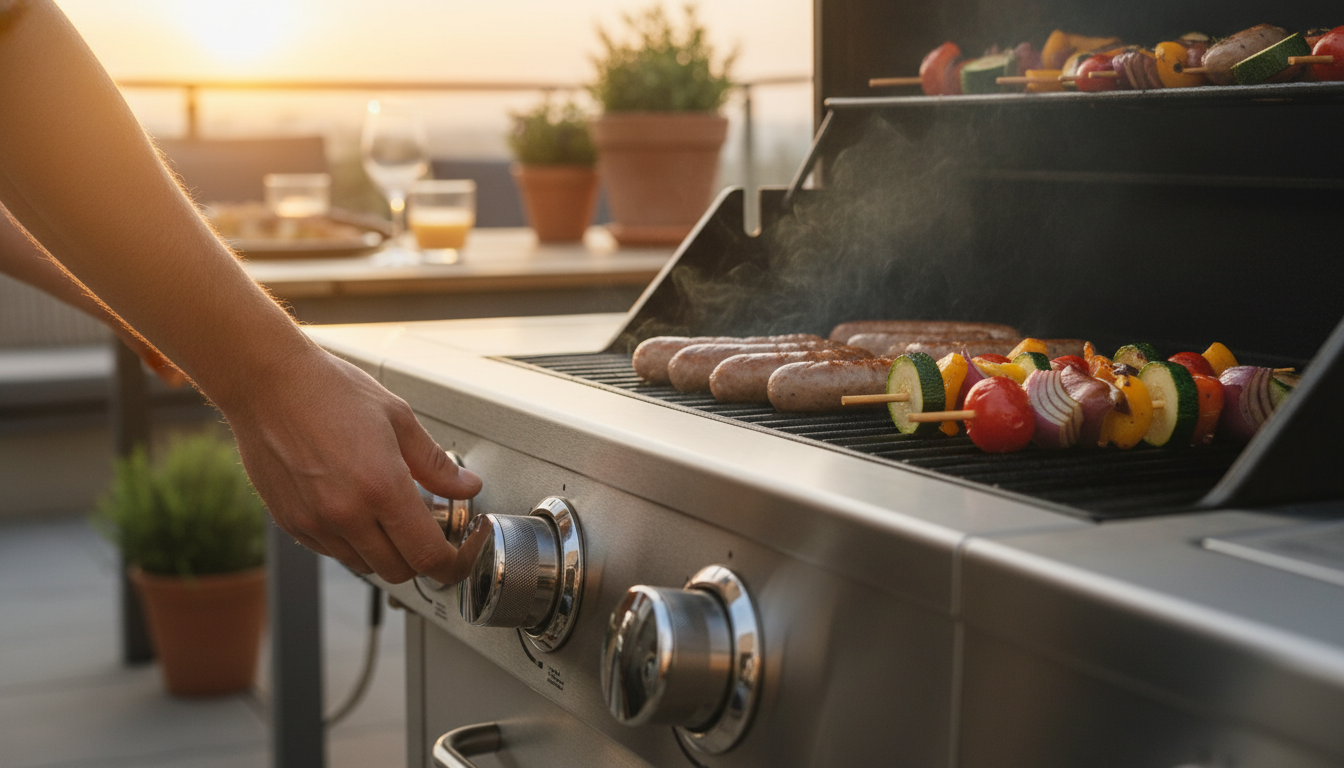 Brûleurs indépendants du barbecue Grillmeister avec cuisson multi-zones