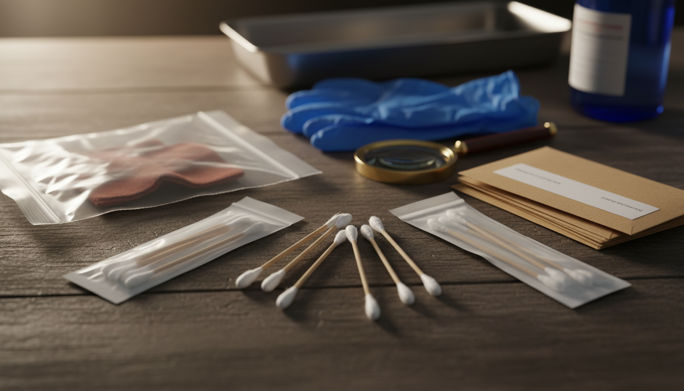 Kit de prélèvement ADN utilisé par les enquêteurs