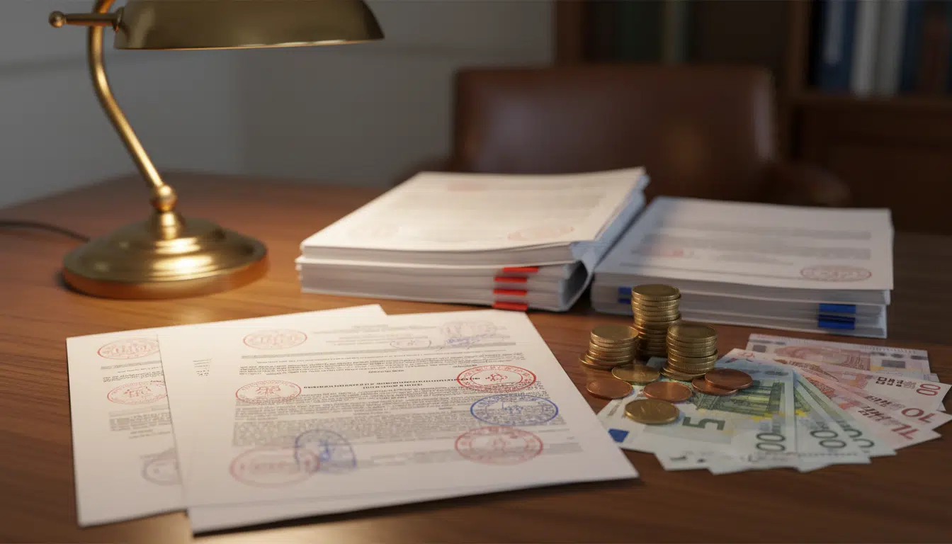 Documents administratifs et euros pour budget retraite