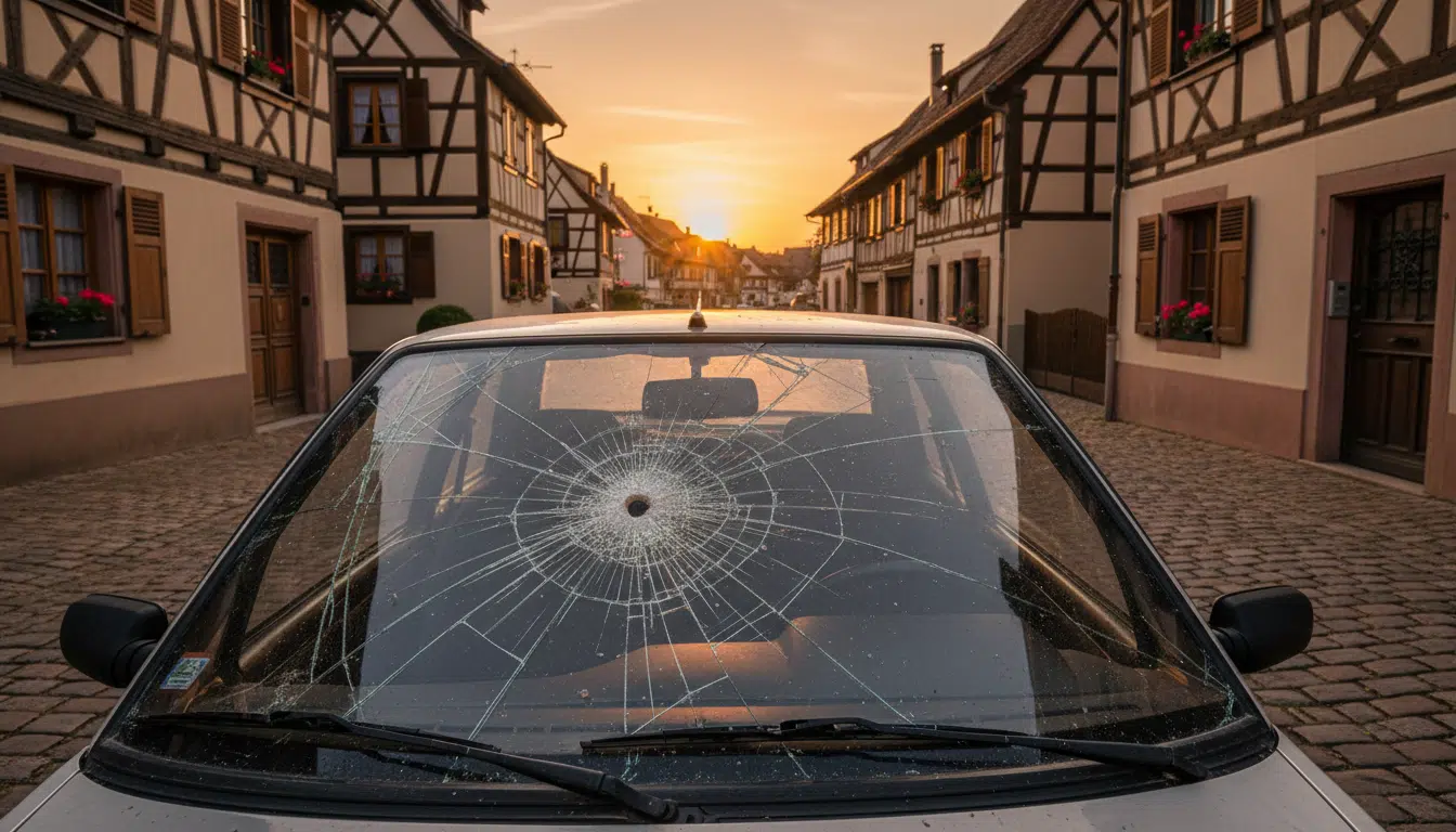Véhicule endommagé par des projectiles à Saint-Louis