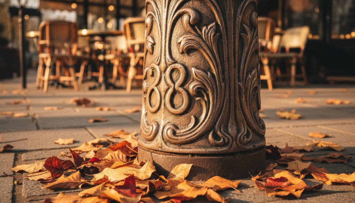 Ancienne borne en fonte parisienne avec inscriptions gravées