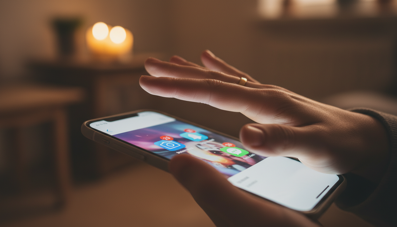 Smartphone avec vidéo virale sur les réseaux sociaux