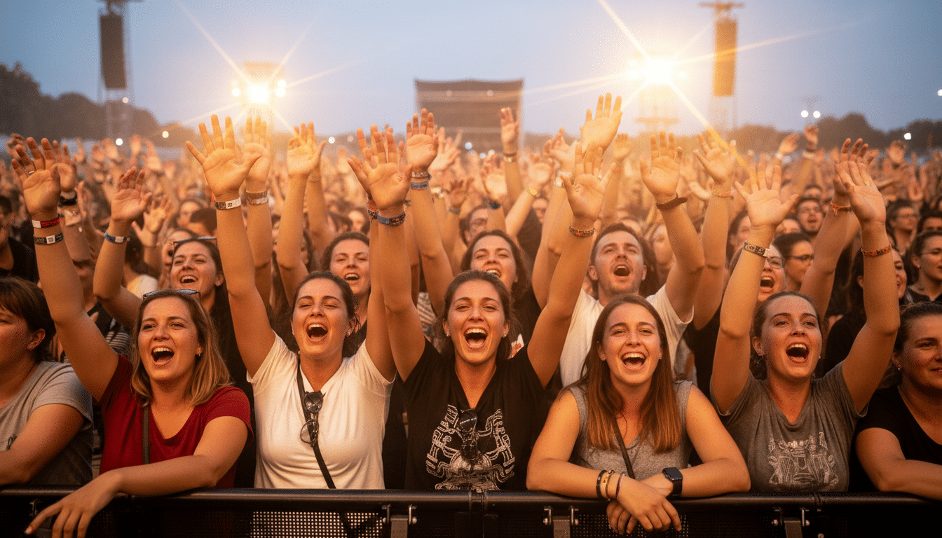 Fans en délire à un concert français