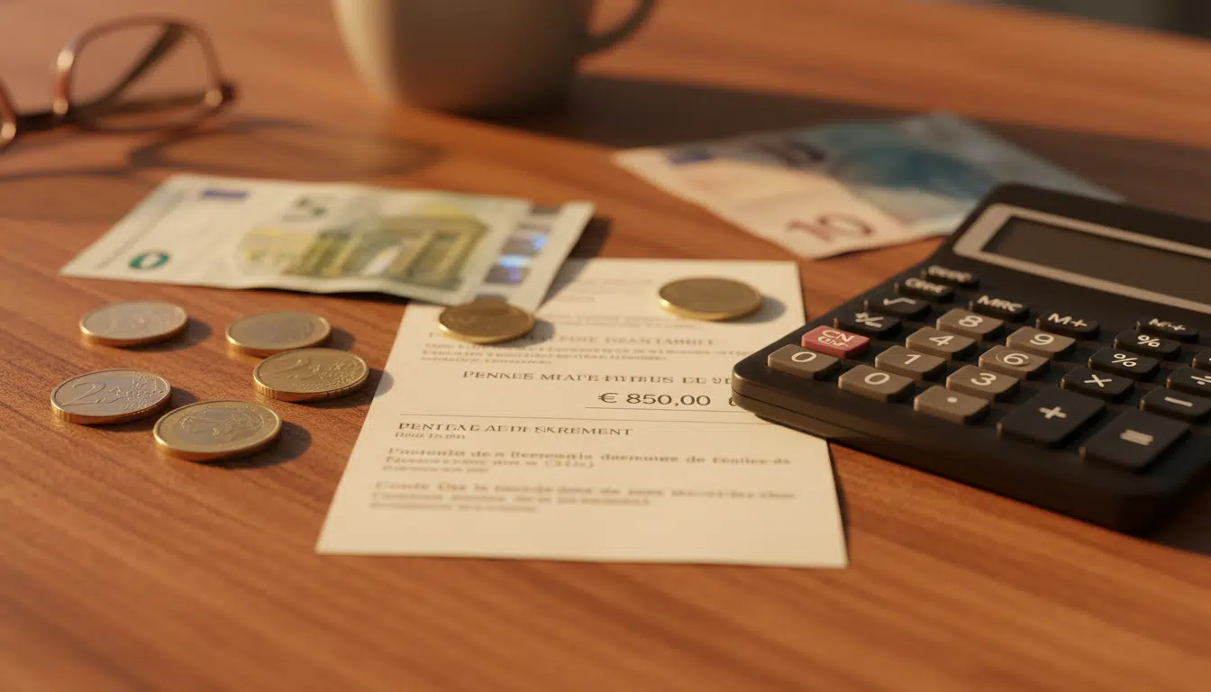 Bulletin de pension et euros sur une table