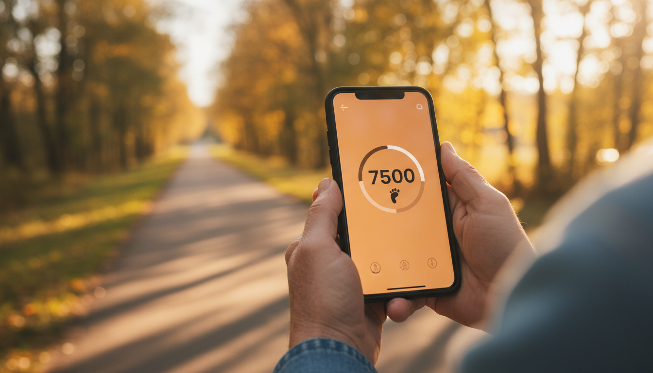 Application podomètre affichant le nombre de pas quotidiens