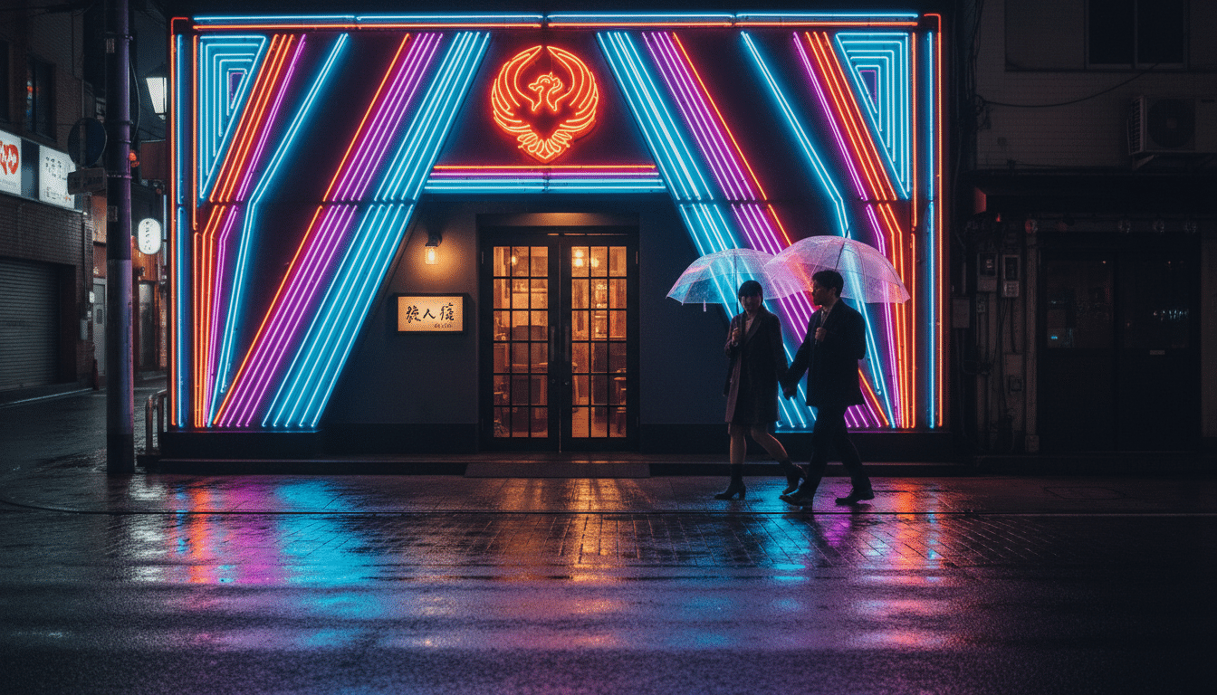 Entrée d'un bar branché à Shibuya Tokyo la nuit