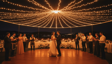 Couple dansant lors d'une réception de mariage en Argentine