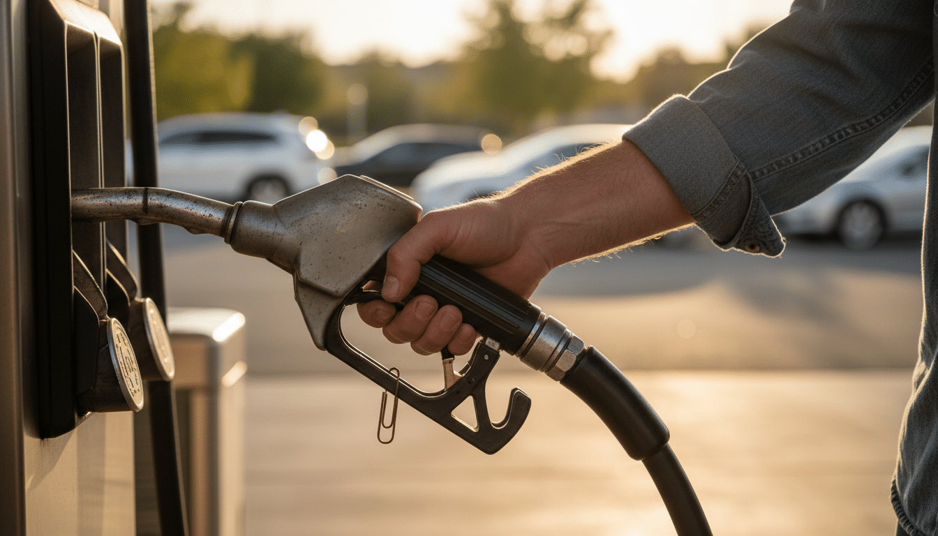 Pistolet de pompe à essence trafiqué avec boulette