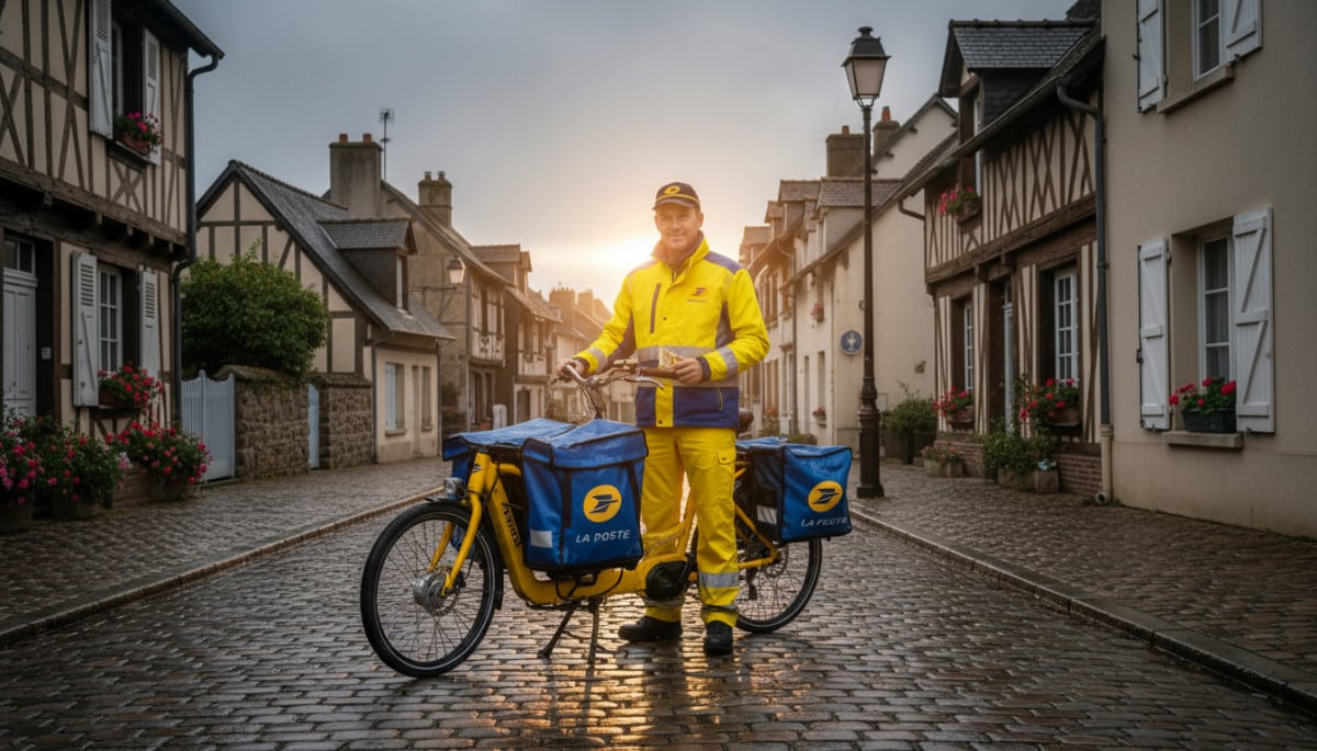 Arnaud facteur en uniforme La Poste à Caen