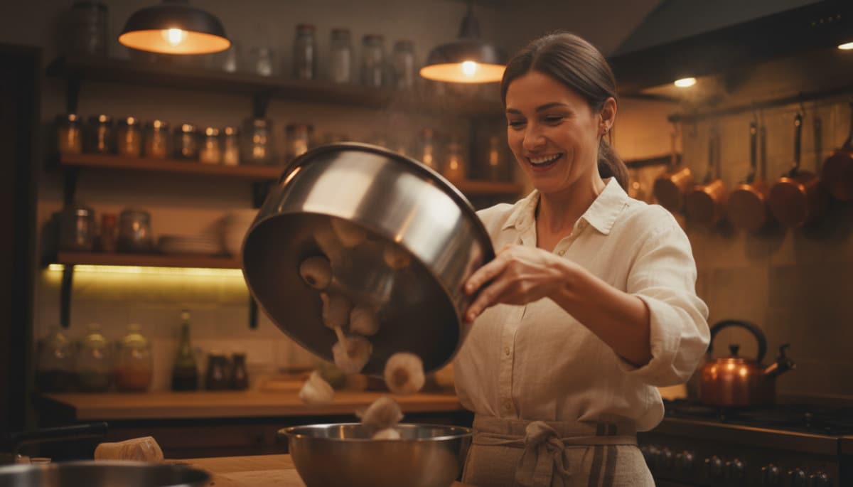 Astuce pour éplucher dix gousses d'ail en secouant un bol