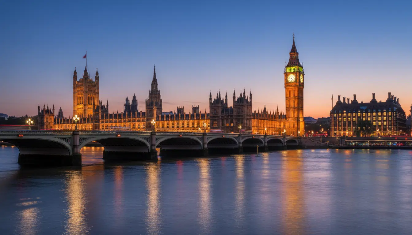 Le Parlement de Westminster à Londres au crépuscule