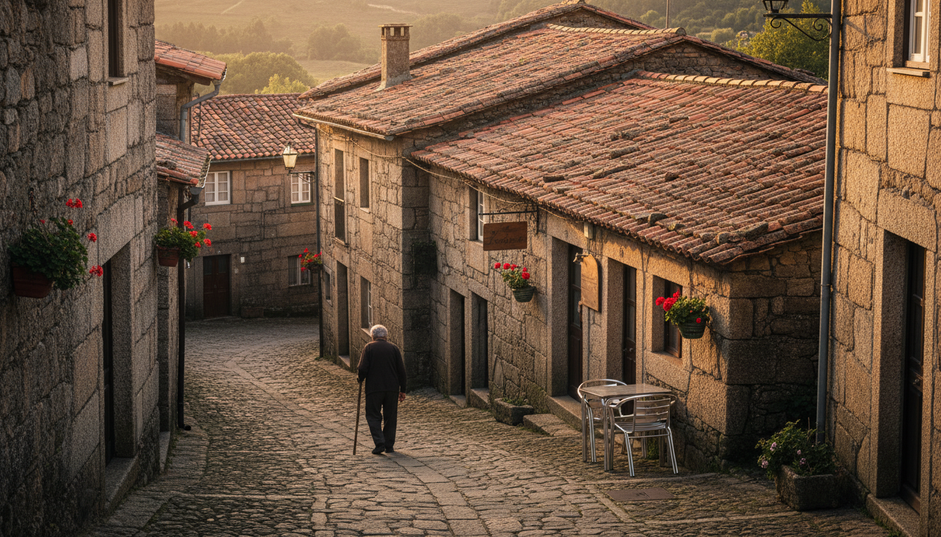 Rue pittoresque d'un village de l'intérieur du Portugal