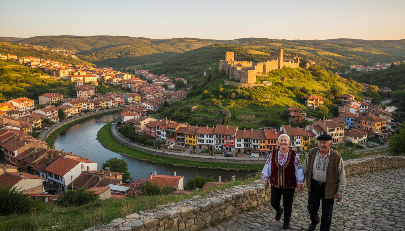 Vue panoramique de Veliko Tarnovo en Bulgarie