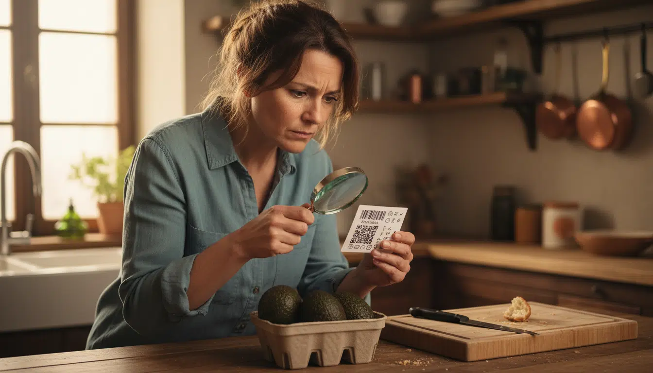 Vérification de l'étiquette d'un étui d'avocats