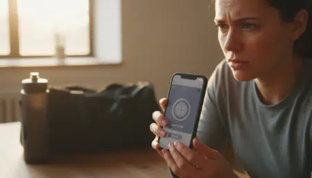 Personne inquiète consultant une alerte sur son téléphone