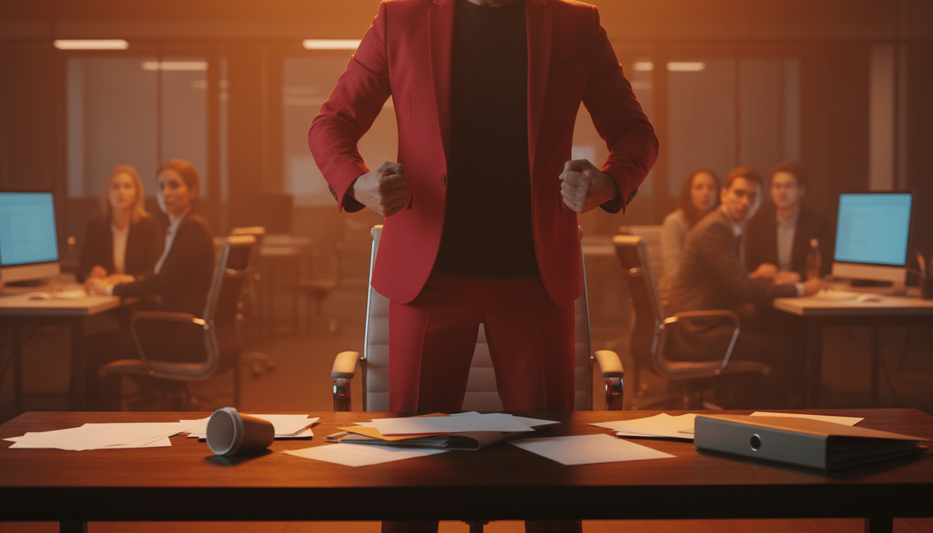 Bélier en colère se levant brusquement au bureau