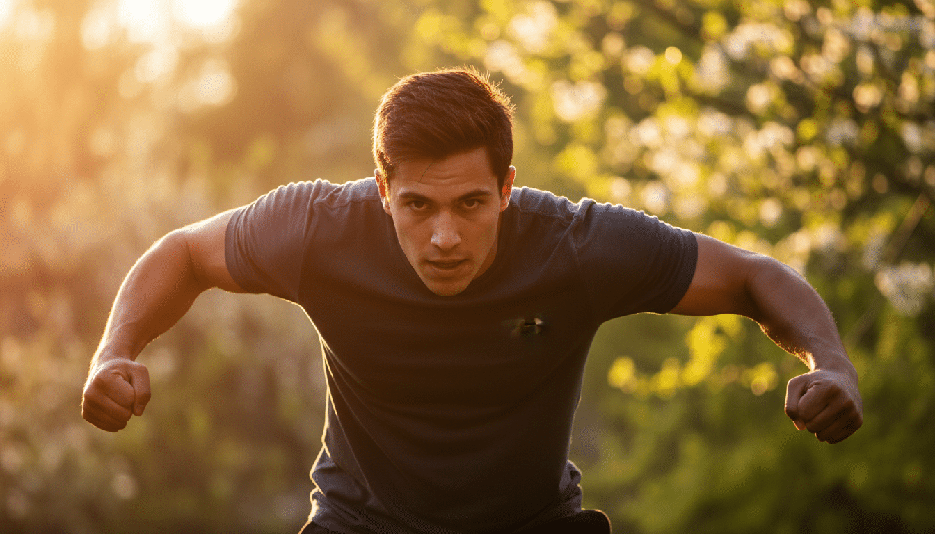 Homme au regard intense et passionné en saison printanière