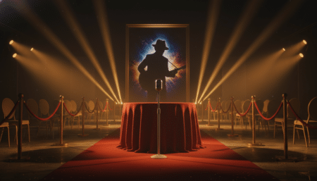 Tapis rouge vide lors d'une avant-première de film