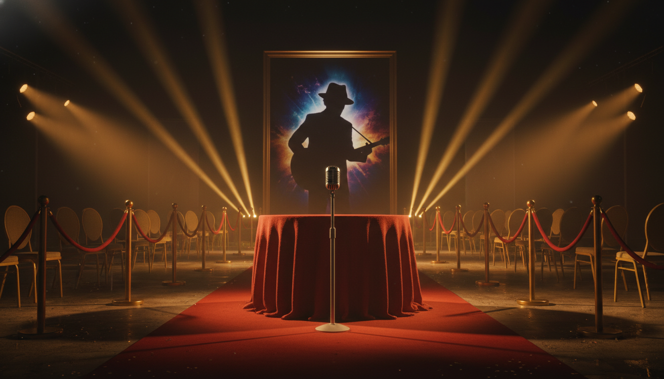 Tapis rouge vide lors d'une avant-première de film