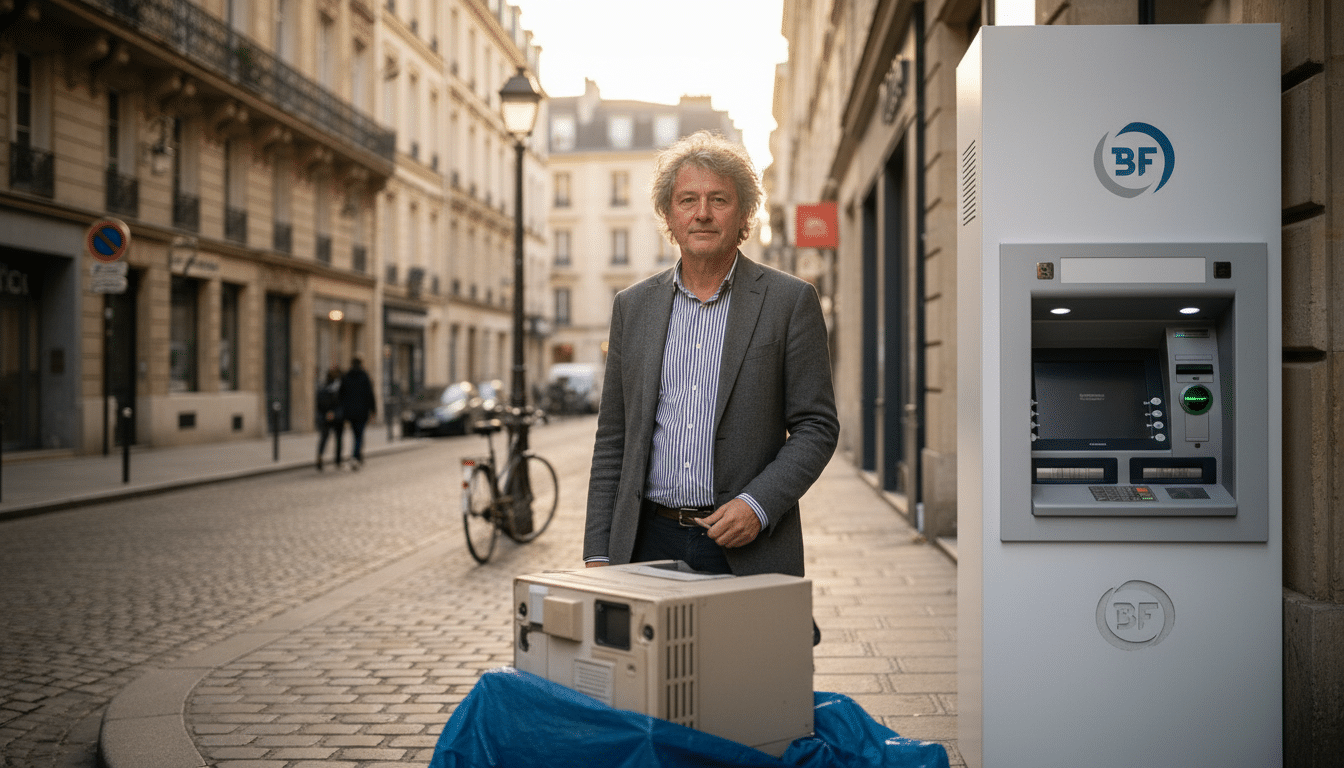 Nouvel automate Cash Services remplaçant un distributeur bancaire classique