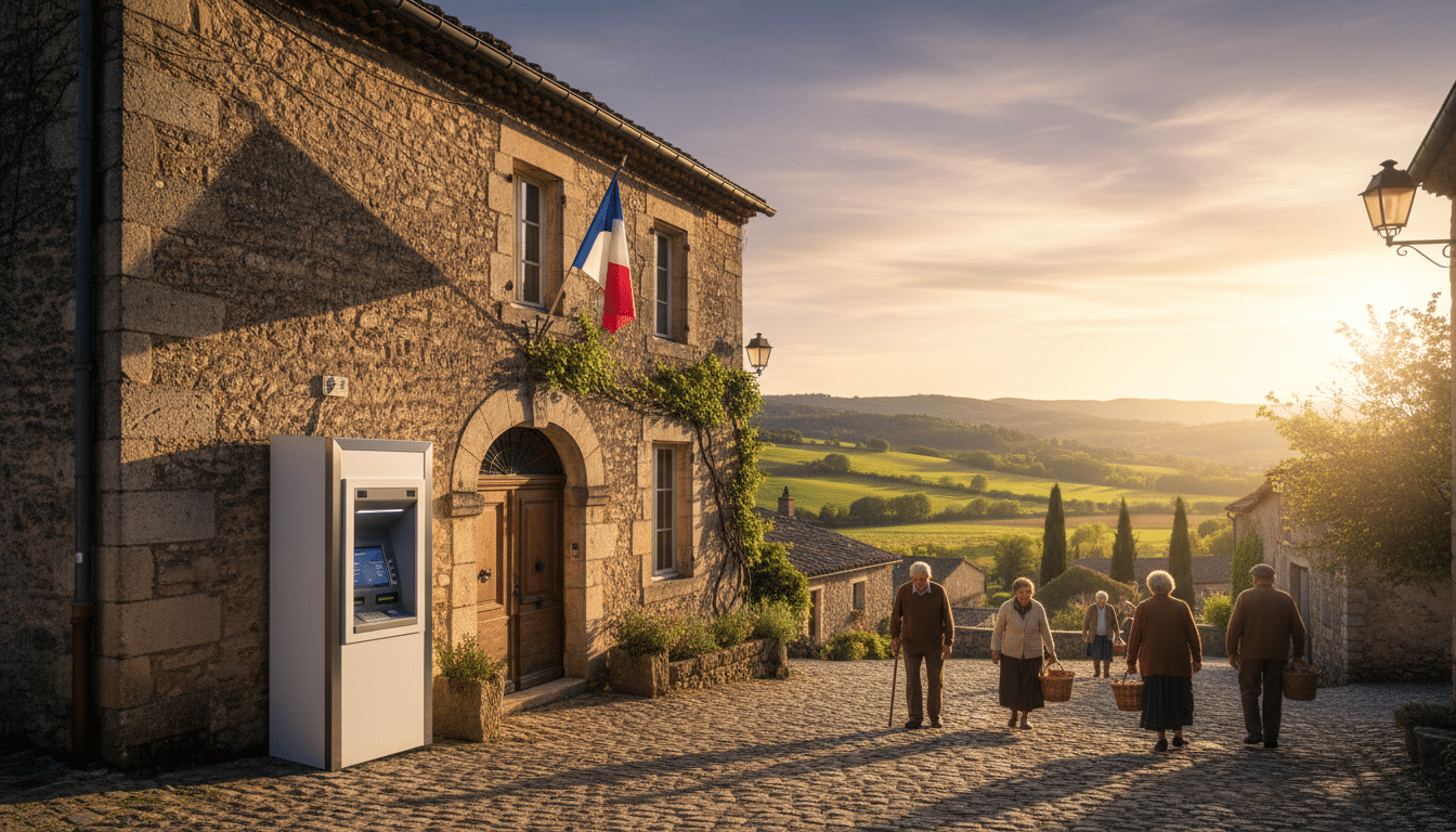 Distributeur Cash Services installé dans une commune rurale française