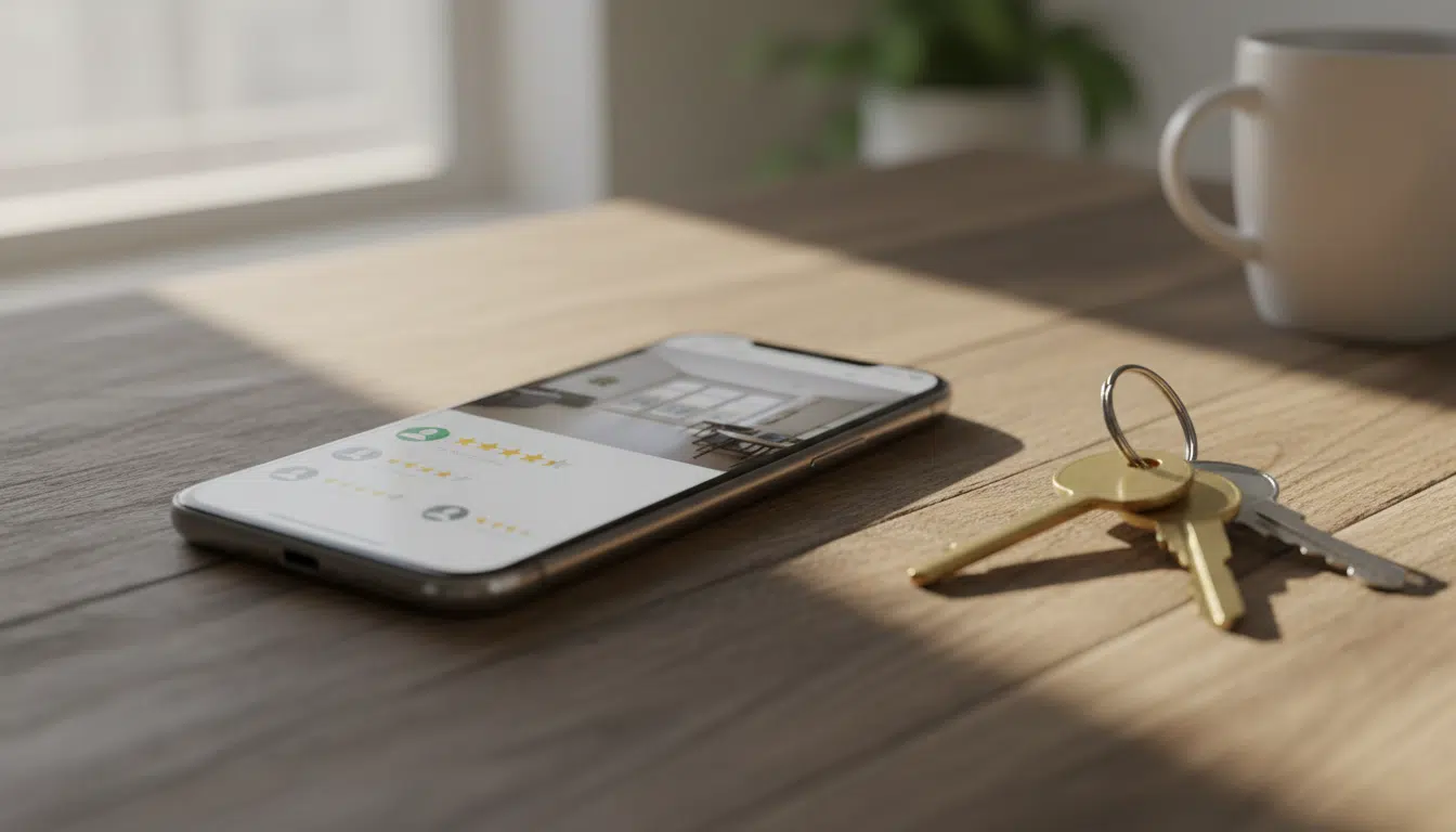 Annonce de location courte durée sur smartphone