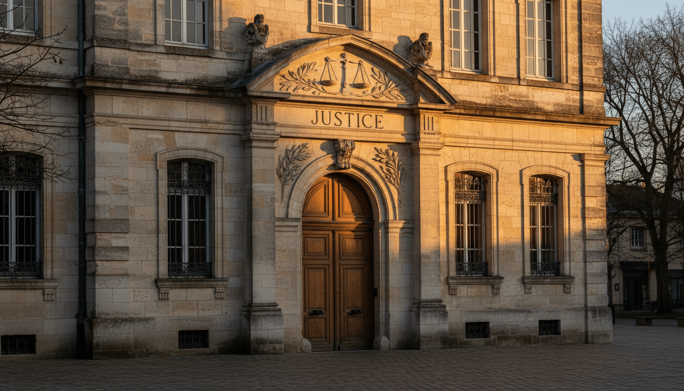 Façade du palais de justice de Caen en Normandie
