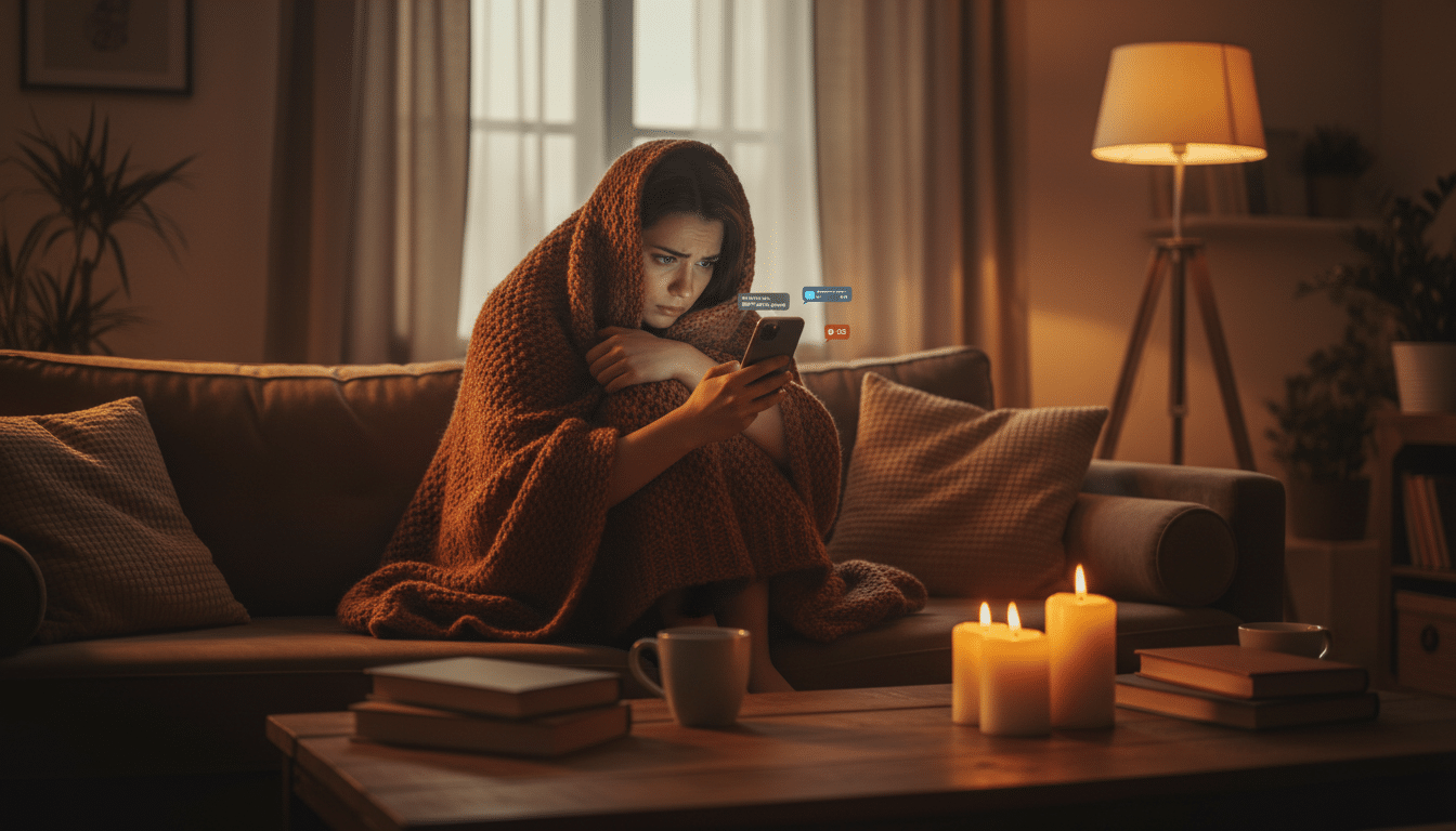 Personne repliée sur elle-même après un choc émotionnel