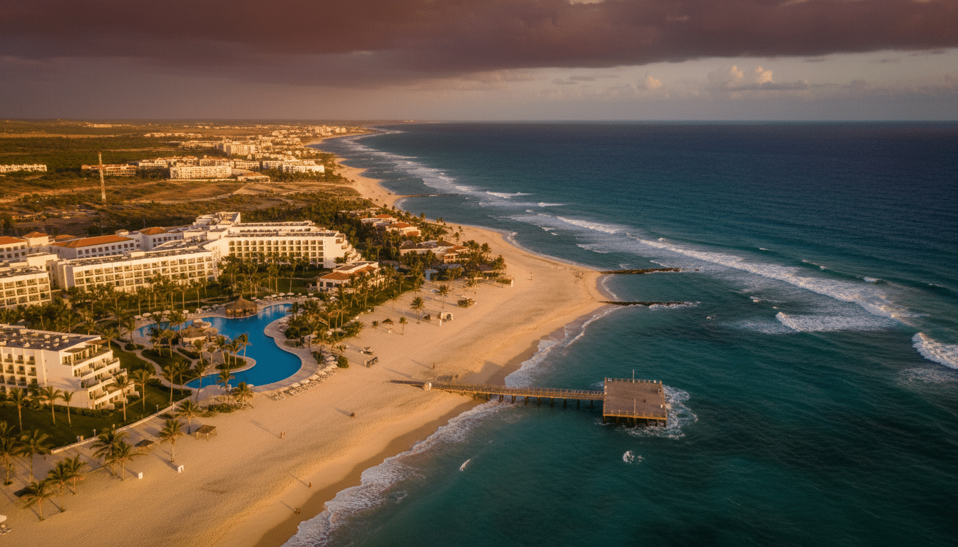 Vue aérienne du resort cinq étoiles au Cap-Vert