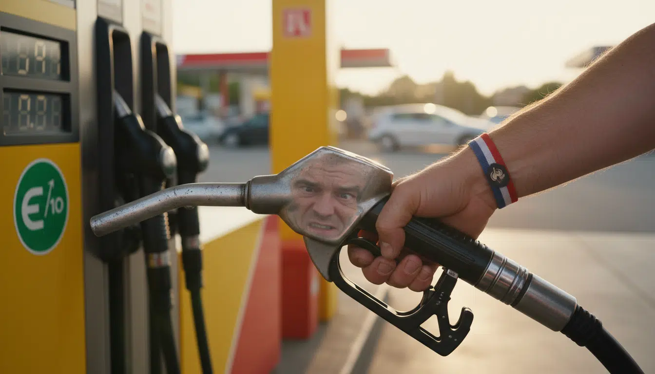 Automobiliste faisant le plein de carburant en station-service