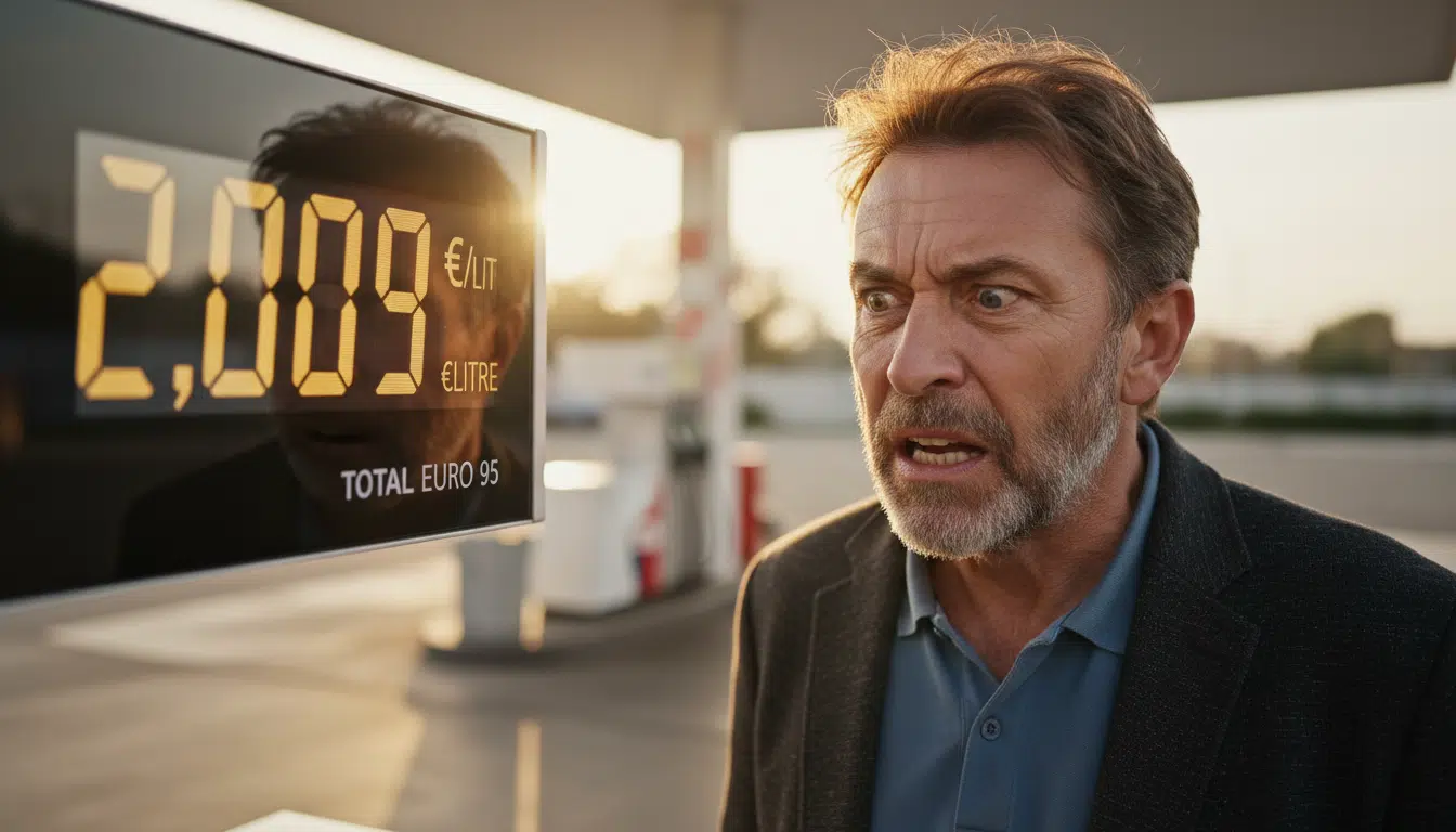 Automobiliste choqué devant le prix de l'essence à 2 euros