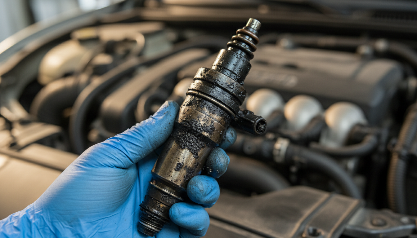 Injecteur diesel moderne endommagé par un carburant non conforme