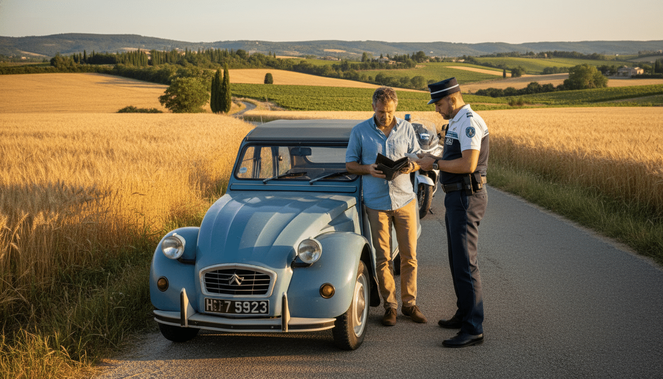 Contrôle routier d'un automobiliste par la police