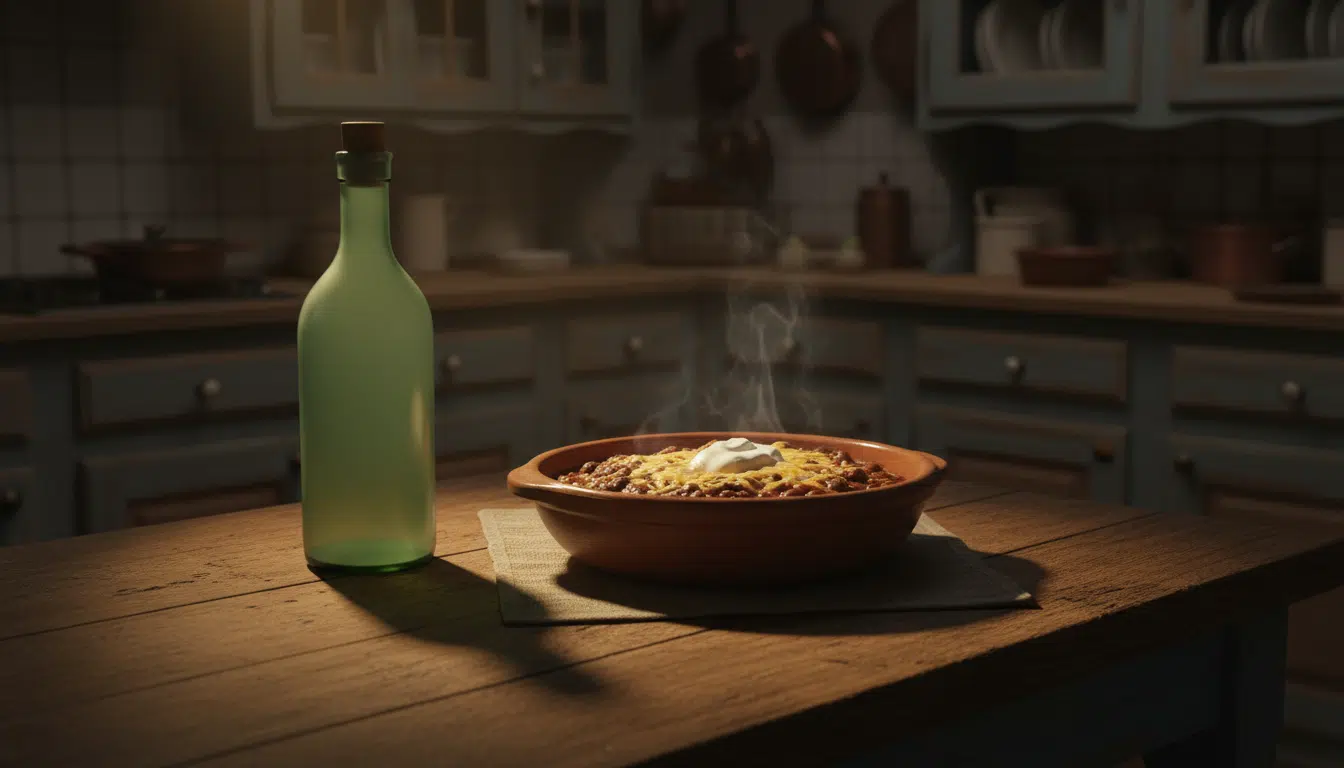 Cuisine avec plat empoisonné et antigel