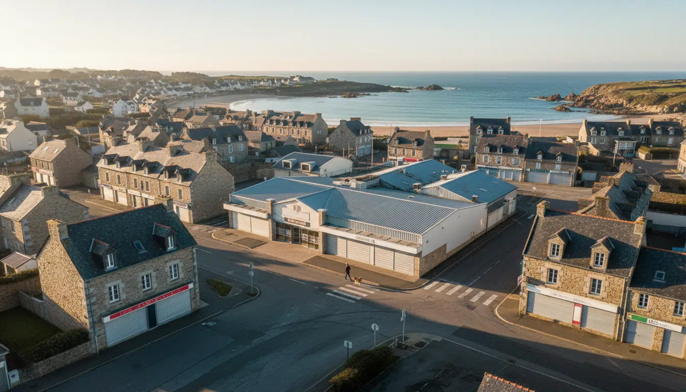 Zone commerciale fermée dans une ville bretonne le lundi de Pâques