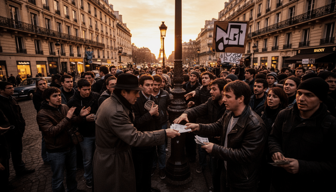 Revente de billets entre particuliers dans une rue française