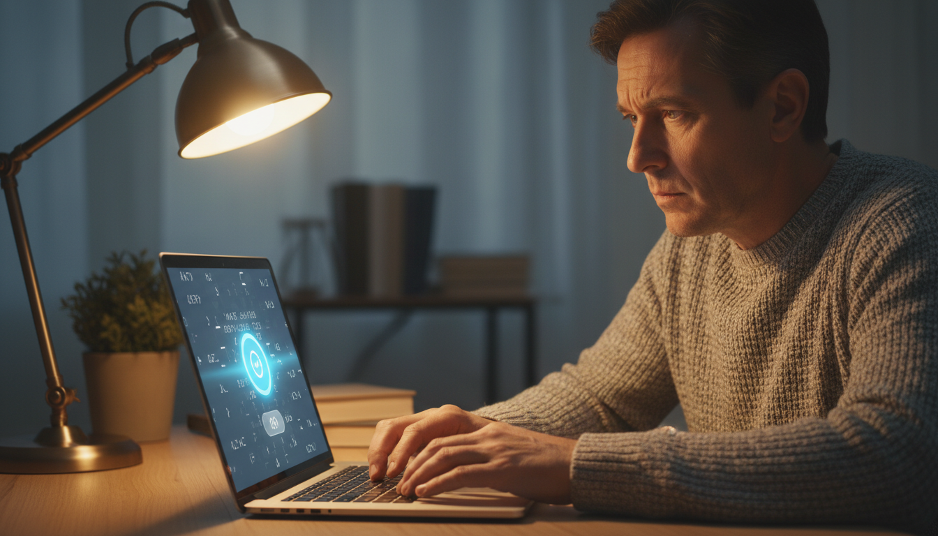 Personne perplexe devant une fenêtre de cookies Google